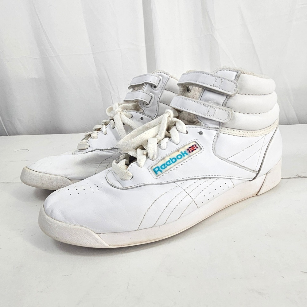 Reebok Freestyle Hi top White Leather High Top Sneakers 2240 Womens 8.5 classics - Picture 11 of 12